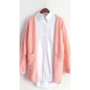 Peach Mohair Cardigan, Small